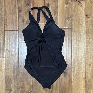 Elegant Black One-Piece Maternity Swimsuit